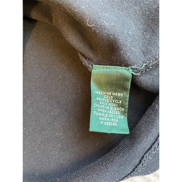 Lauren Ralph Lauren Black Long Sleeve Gold Button Cotton Long Sleeve Top Large - Picture 8 of 8